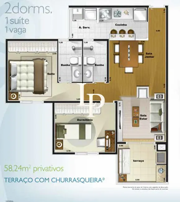 Apartamento, 2 quartos, 58 m² - Foto 3