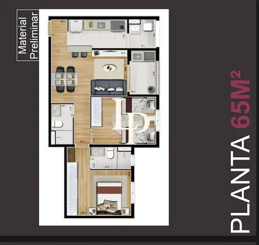 Apartamento, 2 quartos, 65 m² - Foto 2