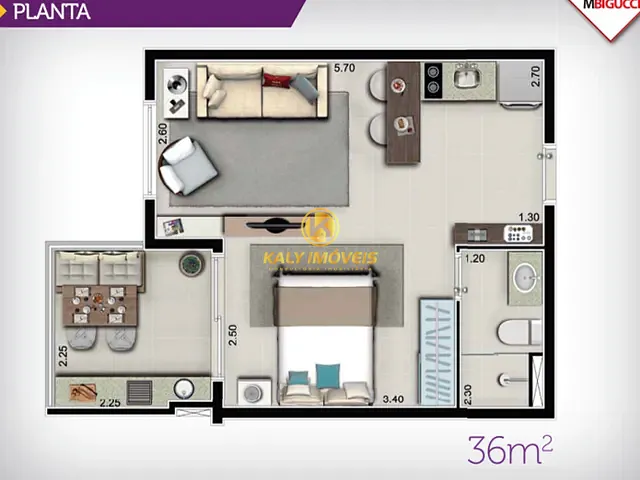 Apartamento 1 quarto e 1 banheiro, à venda, no bairro Rudge Ramos em São Bernardo do Campo