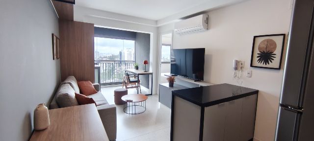 Foto do Apartamento - Apartamento 1 Dormitório Novo, 100% Mobiliado em Andar Alto para Locação no Metrô Conceição | Paulista Imóveis.