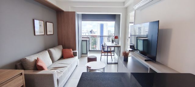Foto do Apartamento - Apartamento 1 Dormitório Novo, 100% Mobiliado em Andar Alto para Locação no Metrô Conceição | Paulista Imóveis.