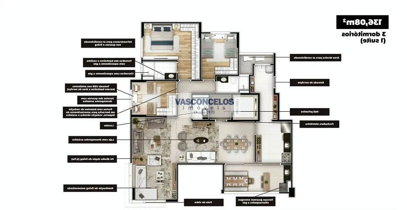Apartamento, 3 quartos, 136 m² - Foto 16