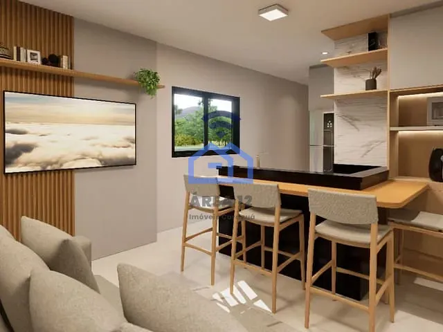 Apartamento com 54m² 1 quarto e 1 banheiro, à venda, no bairro Pontal de Santa Marina em Caraguatatuba