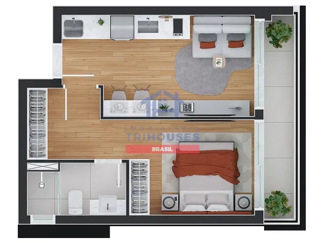 Apartamento 1 quarto e 1 banheiro, à venda, no bairro Rebouças em Curitiba