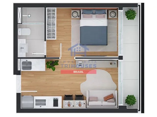 Apartamento 1 quarto e 1 banheiro, à venda, no bairro Rebouças em Curitiba