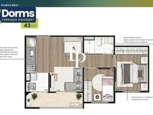 Apartamento 2 quartos e 1 banheiro, à venda, no bairro Campestre em Santo André