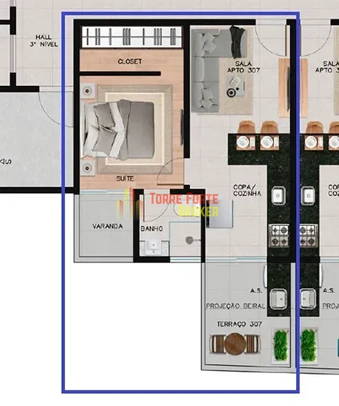 Apartamento, 1 quarto, 34 m² - Foto 5