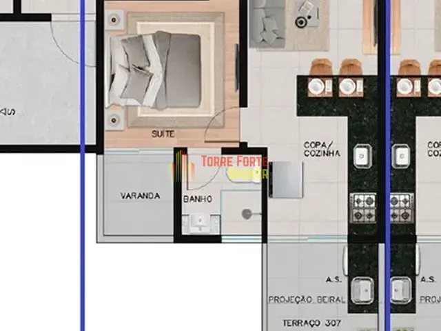 Apartamento com 40m² 1 quarto e 1 banheiro, à venda, no bairro Lourdes em Belo Horizonte