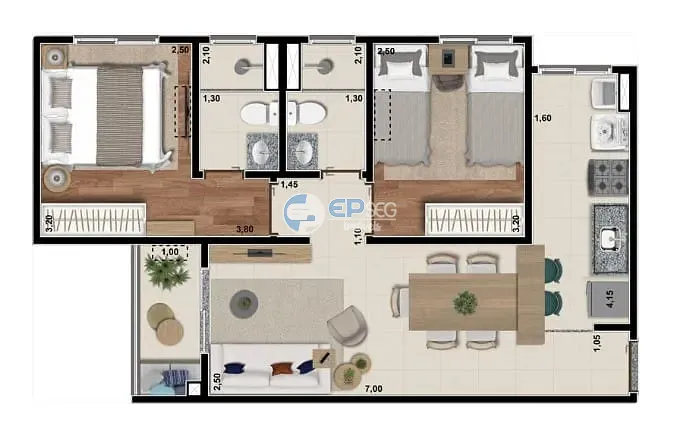 Apartamento, 2 quartos, 56 m² - Foto 12