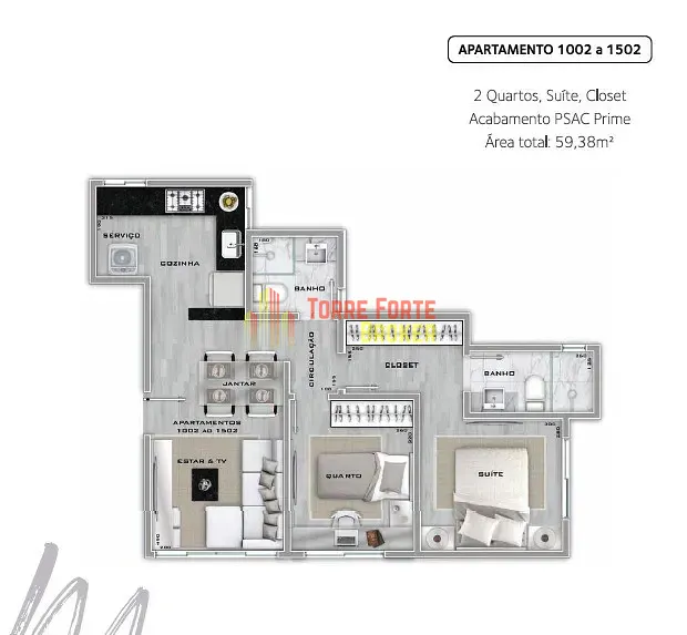 Apartamento, 2 quartos, 59 m² - Foto 23