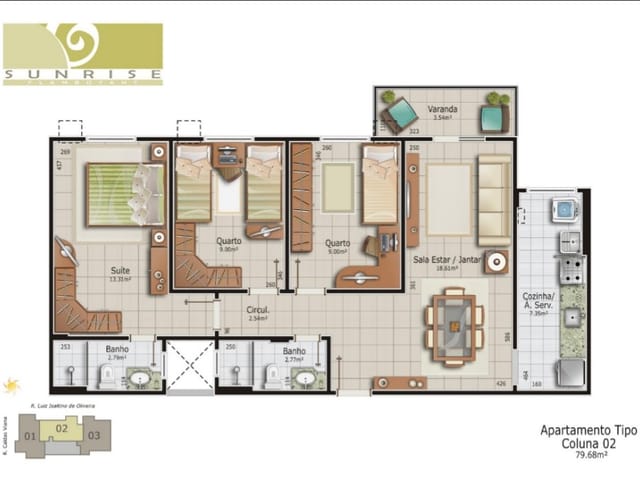 Apartamento 3 quartos e 2 banheiros, à venda, no bairro Parque Califórnia em Campos dos Goytacazes