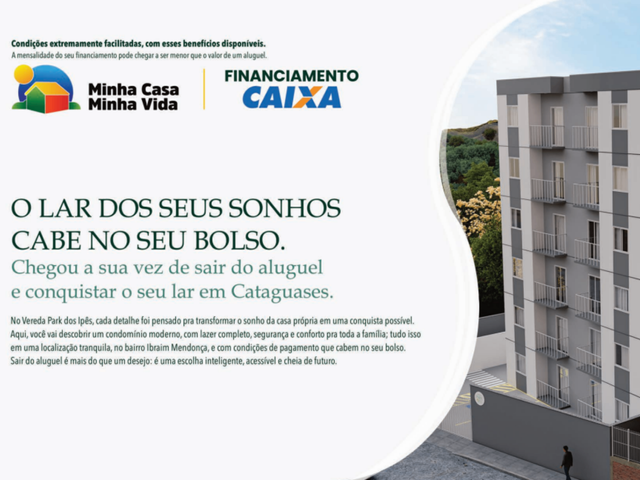 Apartamento 2 quartos e 1 banheiro, à venda, no bairro Ibraim Mendonça em Cataguases