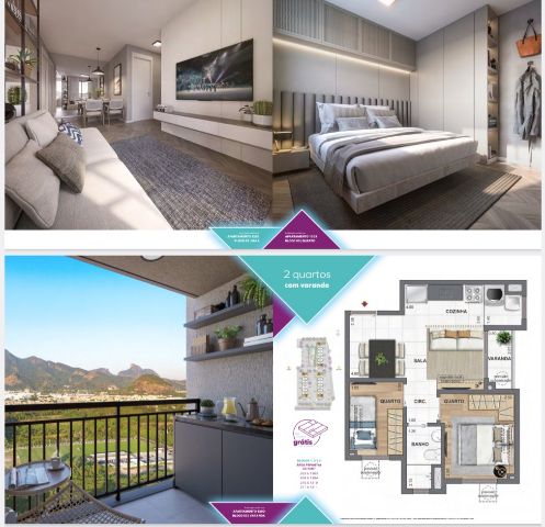 Apartamento com 35m² 2 quartos e 1 banheiro, à venda, no bairro Jacarepaguá em Rio de Janeiro