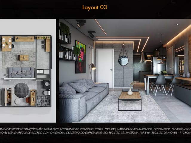 Apartamento com 59m² 2 quartos e 2 banheiros, à venda, no bairro Tiradentes em Campo Grande