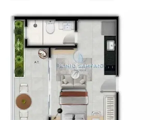 Apartamento com 50m² 1 quarto e 1 banheiro, à venda, no bairro Praia de Itapoa em Vila Velha