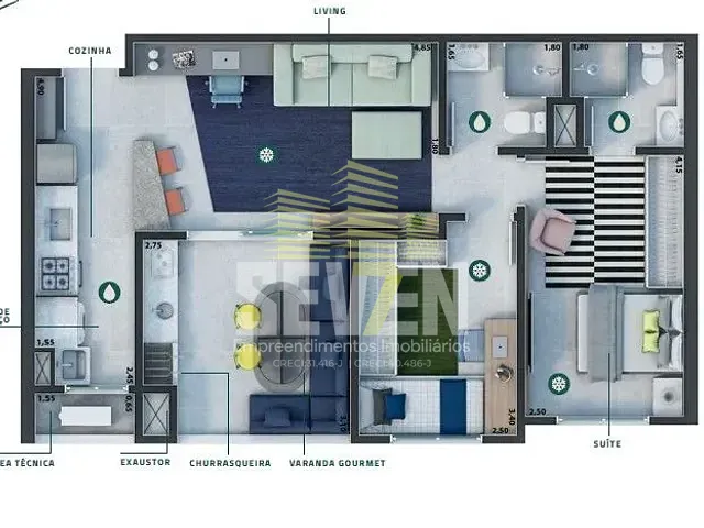 Apartamento com 68m² 2 quartos e 2 banheiros, à venda, no bairro Vila Santo Antônio em Bauru