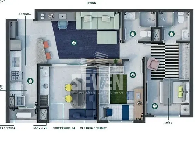 Apartamento com 68m² 2 quartos e 2 banheiros, à venda, no bairro Vila Santo Antônio em Bauru
