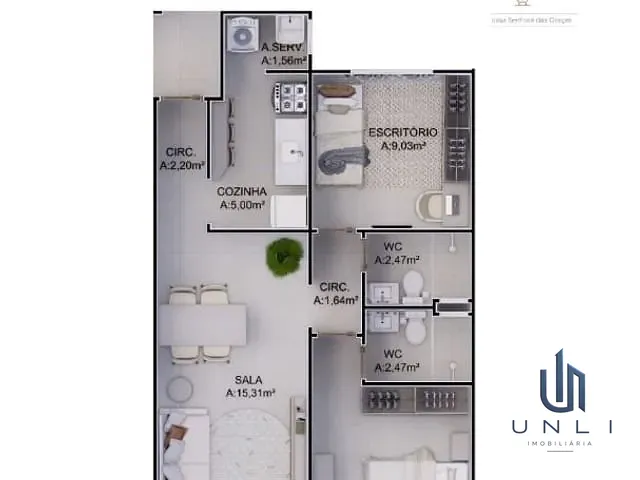 Apartamento 2 quartos e 2 banheiros, à venda, no bairro São Geraldo em Volta Redonda