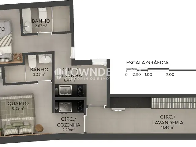 Apartamento 2 quartos e 1 banheiro, à venda, no bairro Botafogo em Rio de Janeiro