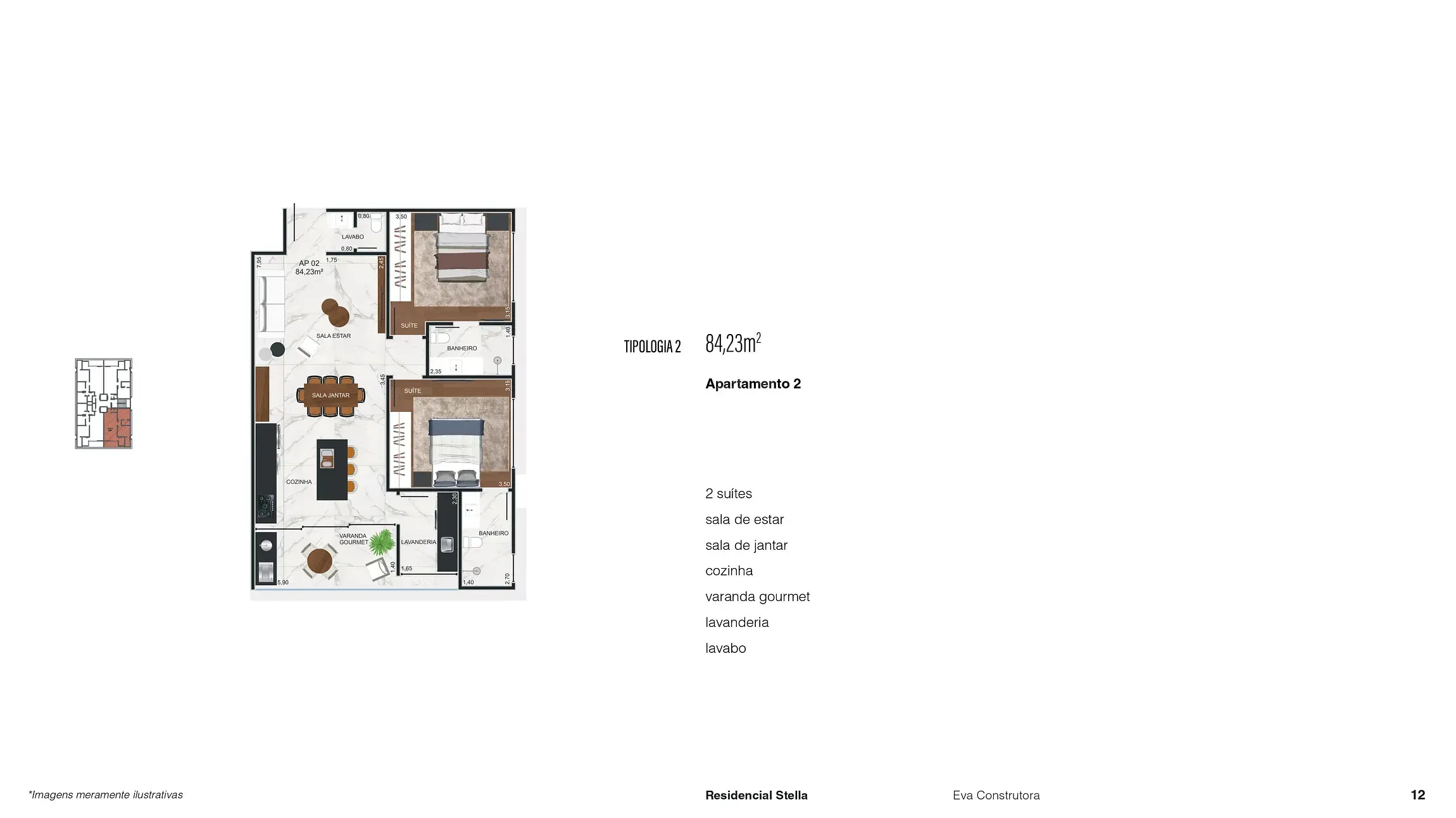 Apartamento, 2 quartos, 84 m² - Foto 12