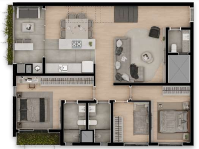 Apartamento com 182m² 3 quartos e 4 banheiros, à venda, no bairro Boa Vista em Curitiba