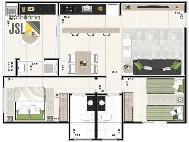Apartamento 2 quartos e 1 banheiro, à venda, no bairro Itaguá em Ubatuba