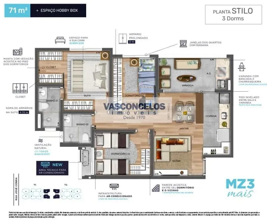 Apartamento, 3 quartos, 71 m² - Foto 9