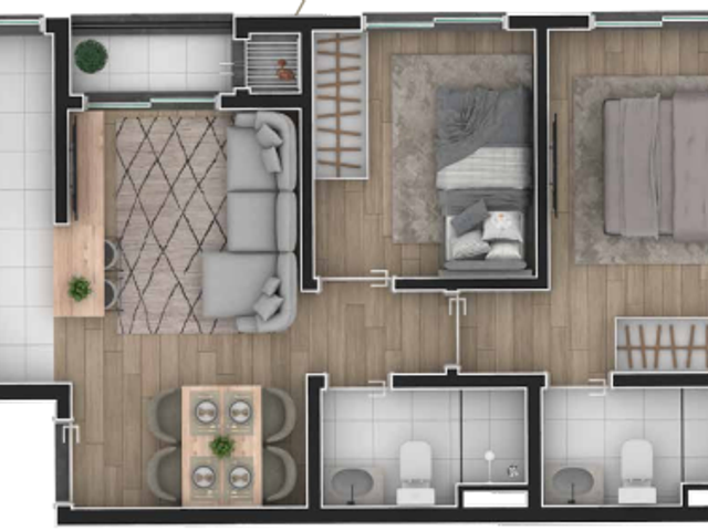 Apartamento 2 quartos e 2 banheiros, à venda, no bairro Prado Velho em Curitiba
