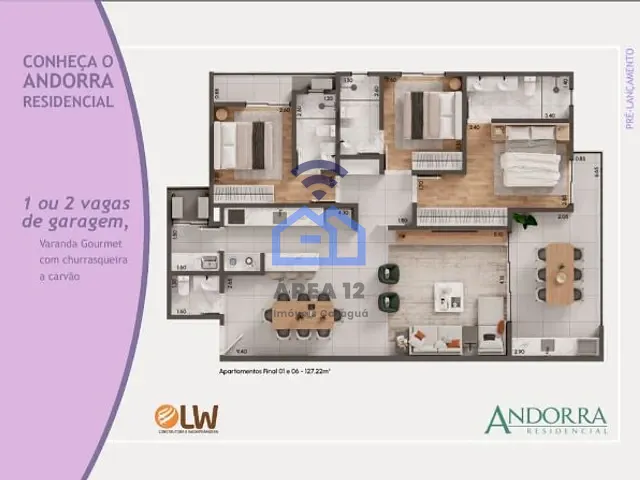 Apartamento 3 quartos e 2 banheiros, à venda, no bairro Indaiá em Caraguatatuba