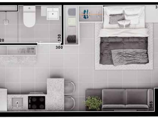 Apartamento 1 quarto e 1 banheiro, à venda, no bairro Novo Mundo em Curitiba