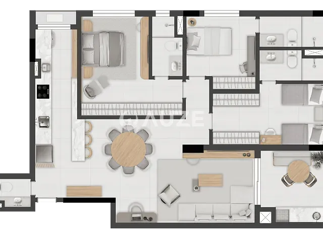 Apartamento 3 quartos e 4 banheiros, à venda, no bairro Água Verde em Curitiba