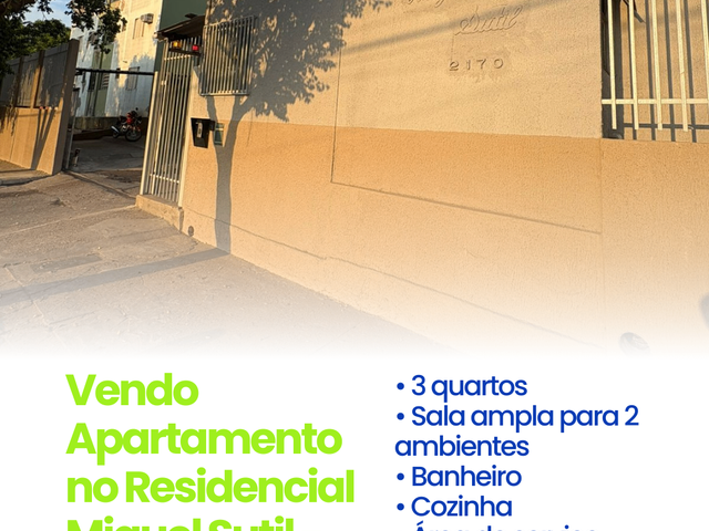 Apartamento com 70m² 3 quartos e 1 banheiro, à venda, no bairro Despraiado em Cuiabá