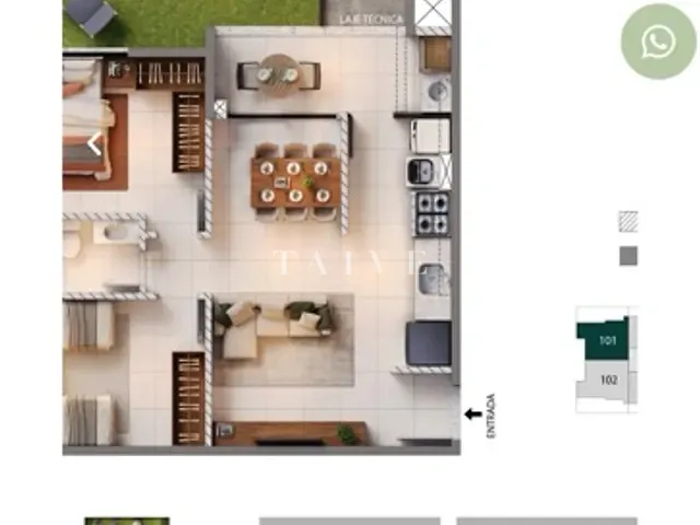 Apartamento 2 quartos e 2 banheiros, à venda, no bairro Gleba Fazenda Palhano em Londrina
