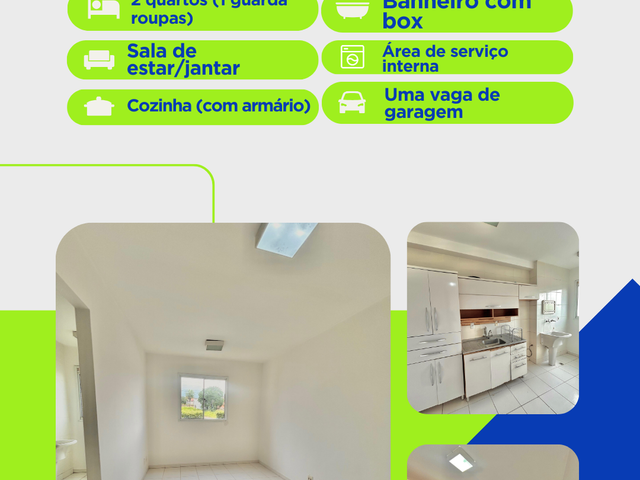 Apartamento 2 quartos e 1 banheiro, para alugar, no bairro Jardim Florianópolis em Cuiabá