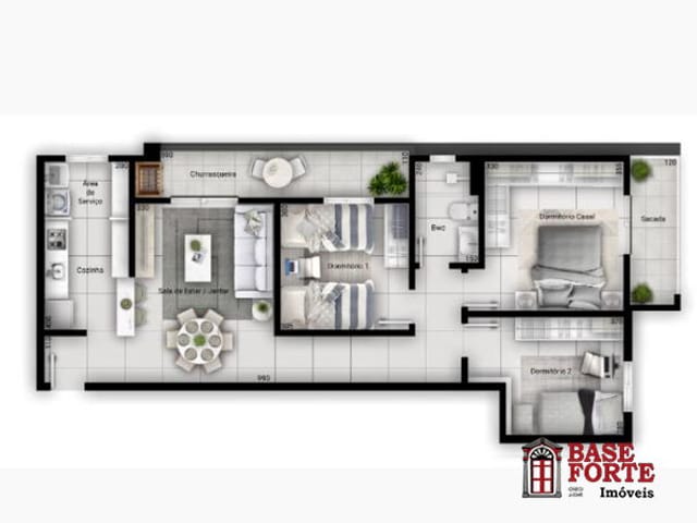 Apartamento com 100m² 3 quartos e 1 banheiro, à venda, no bairro Uvaranas em Ponta Grossa