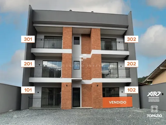 Apartamento 2 quartos e 1 banheiro, à venda, no bairro Dom Joaquim em Brusque