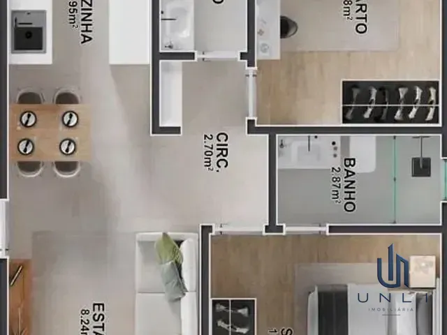 Apartamento 2 quartos e 1 banheiro, à venda, no bairro Voldac em Volta Redonda