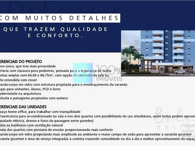 Apartamento com 66m² 2 quartos e 1 banheiro, à venda, no bairro Jardim Ismenia em São José dos Campos