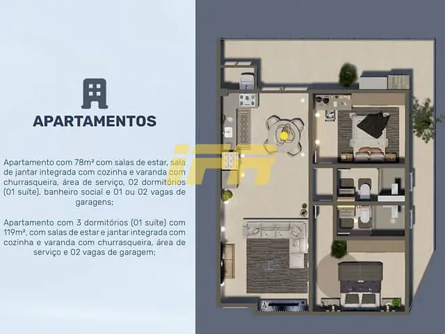 Apartamento 2 quartos e 1 banheiro, à venda, no bairro Centro em Ubatuba