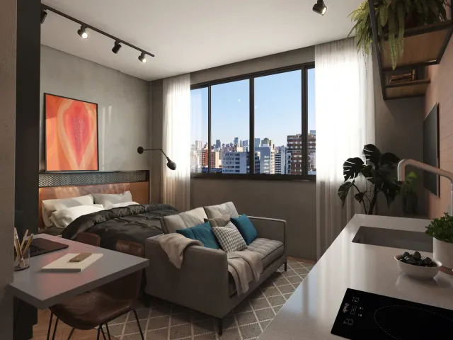 Apartamento 1 quarto e 1 banheiro, à venda, no bairro Centro em Curitiba