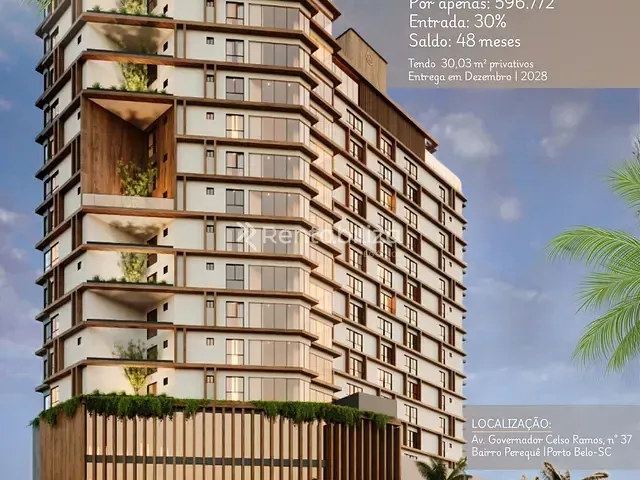 Apartamento 1 quarto e 1 banheiro, à venda, no bairro Perequê em Porto Belo