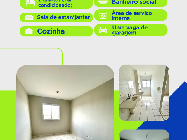 Apartamento 2 quartos e 1 banheiro, para alugar, no bairro Parque Residencial das Nações Indígenas em Cuiabá
