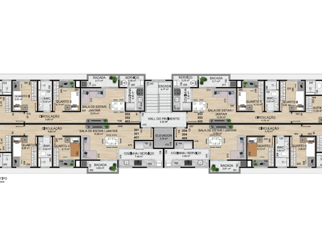 Apartamento 3 quartos e 2 banheiros, à venda, no bairro Três Marias em São José dos Pinhais
