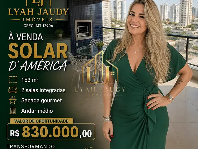Apartamento com 172m² 3 quartos e 2 banheiros, à venda, no bairro Jardim das Américas em Cuiabá