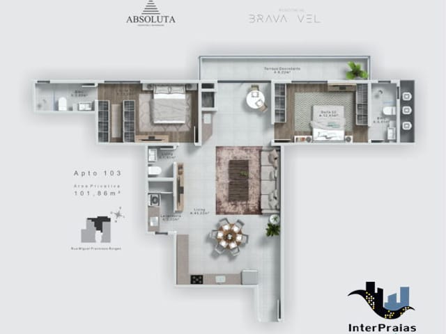 Foto do Apartamento - Apartamento à venda 2 Vagas, 201M², Praia Brava, Itajaí - SC | Interpraias Imóveis