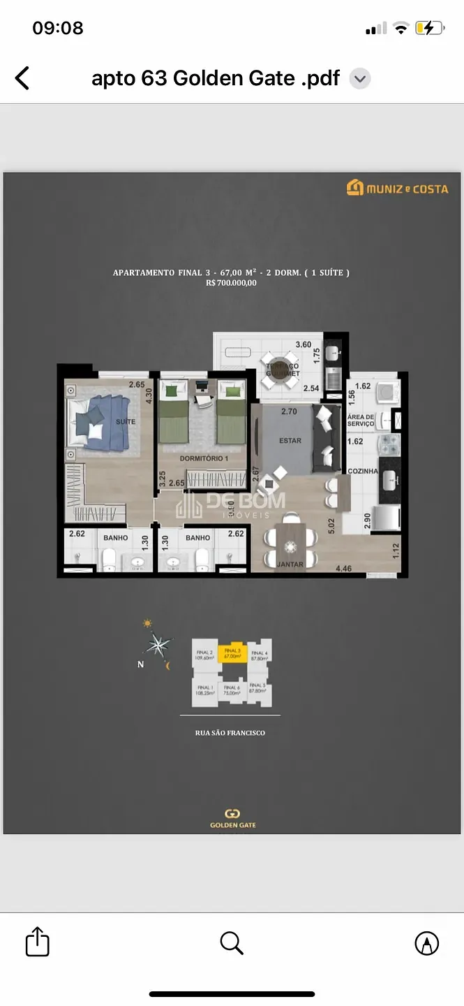 Apartamento, 2 quartos, 67 m² - Foto 2