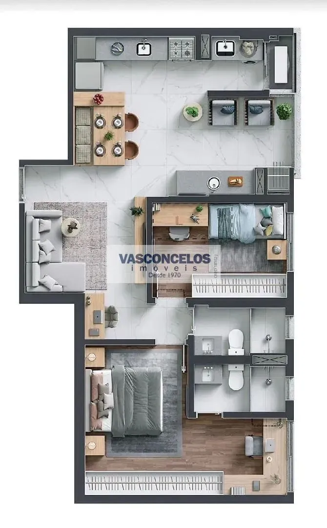 Apartamento, 2 quartos, 71 m² - Foto 2