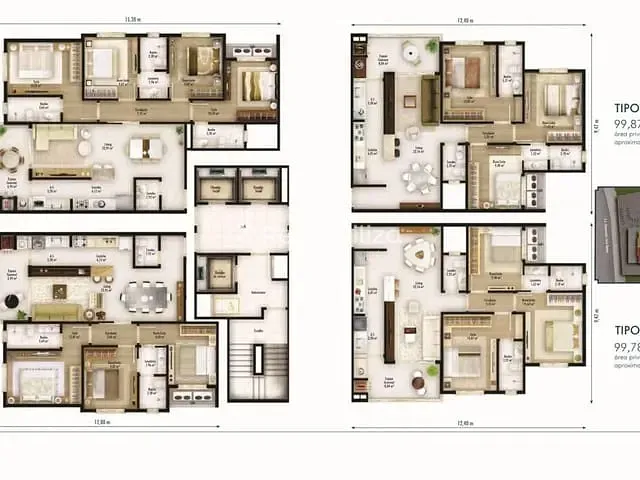 Apartamento 3 quartos e 3 banheiros, à venda, no bairro Centro em Itapema
