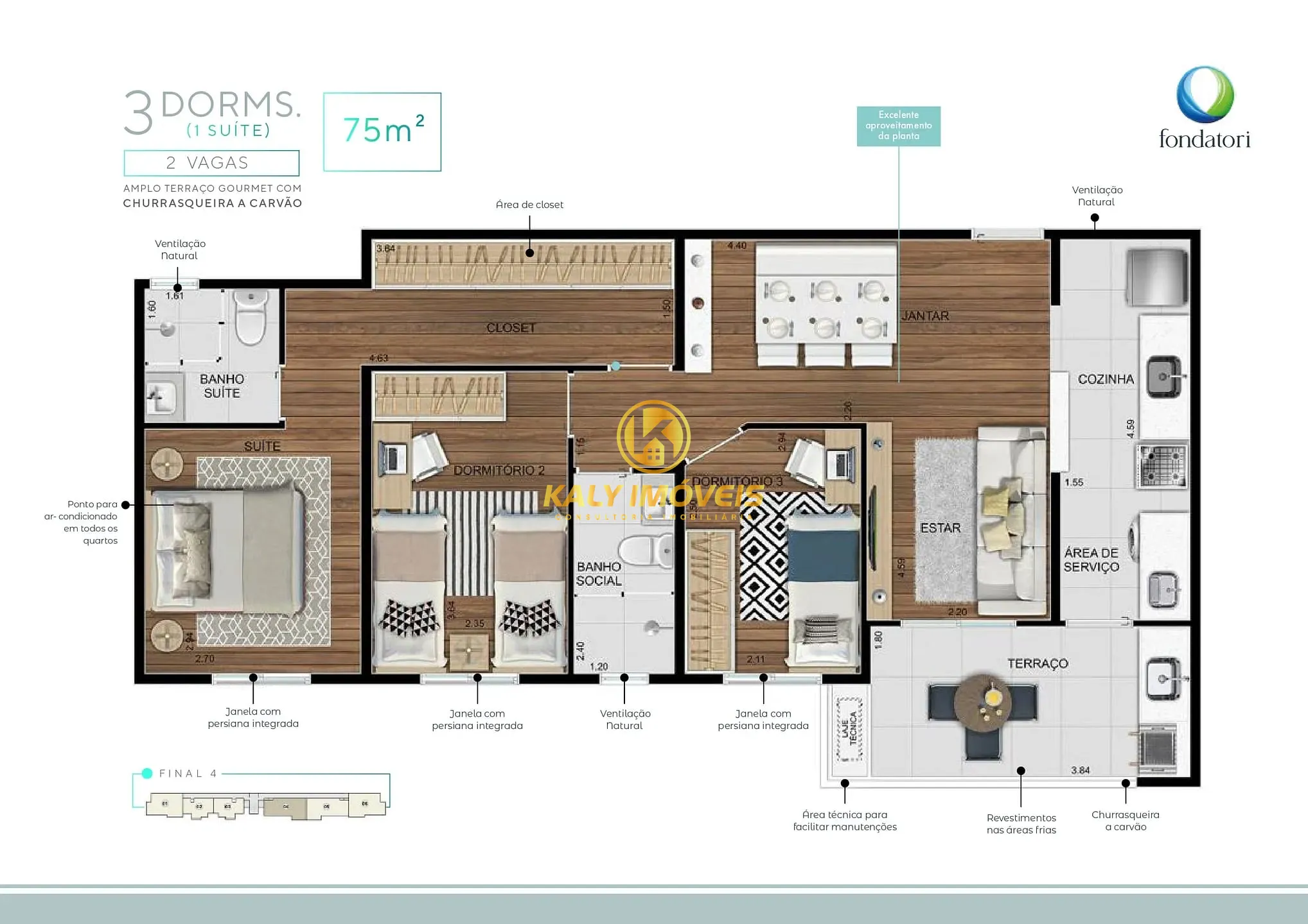 Apartamento, 3 quartos, 75 m² - Foto 8