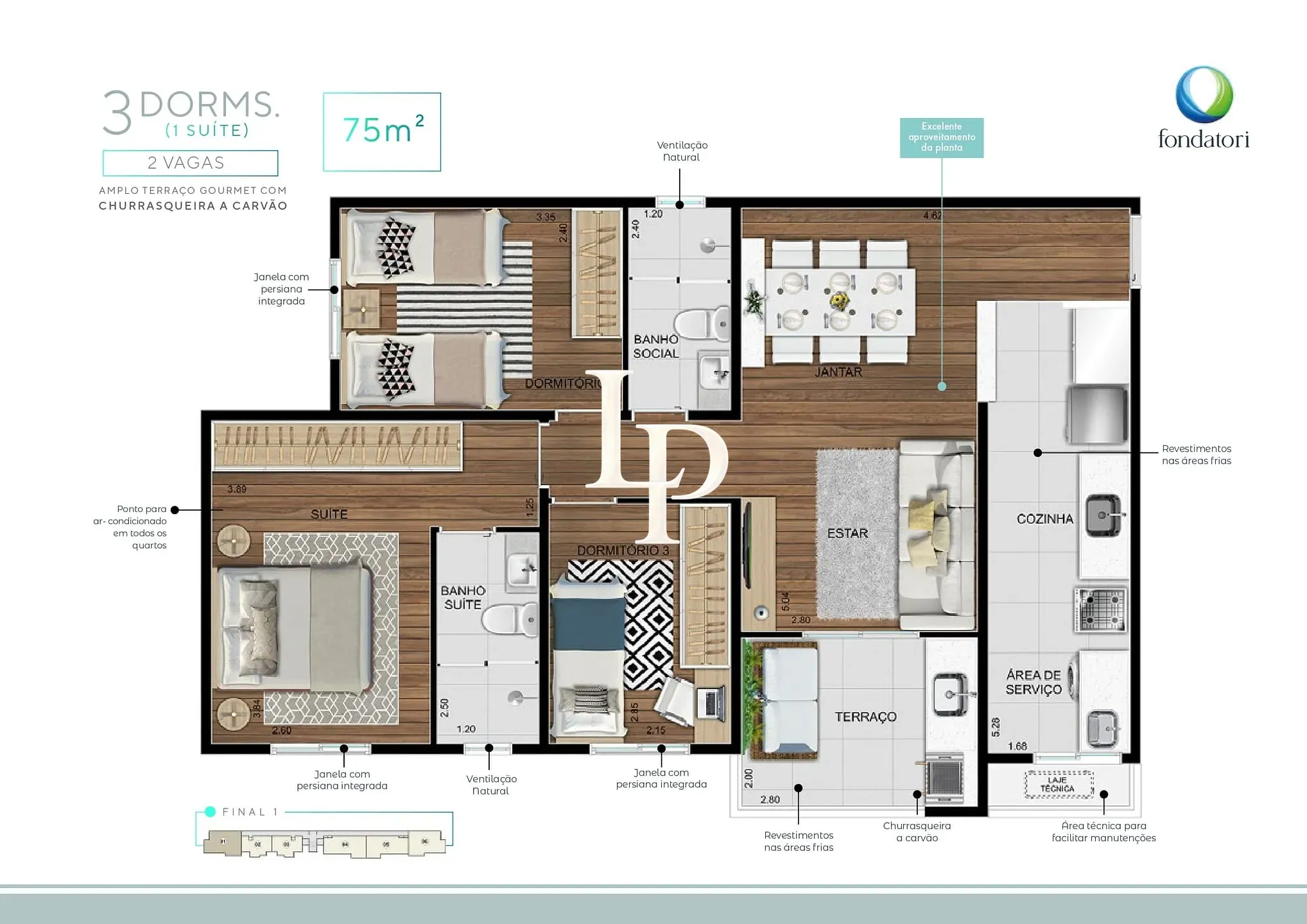 Apartamento, 3 quartos, 75 m² - Foto 7